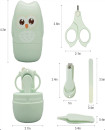 High Quality Baby Manicure Pedicure Kit Nail Clipper Scissor Tweezer File Bear Nasal Aspirator for Newborn Infant Toddler Mint Green